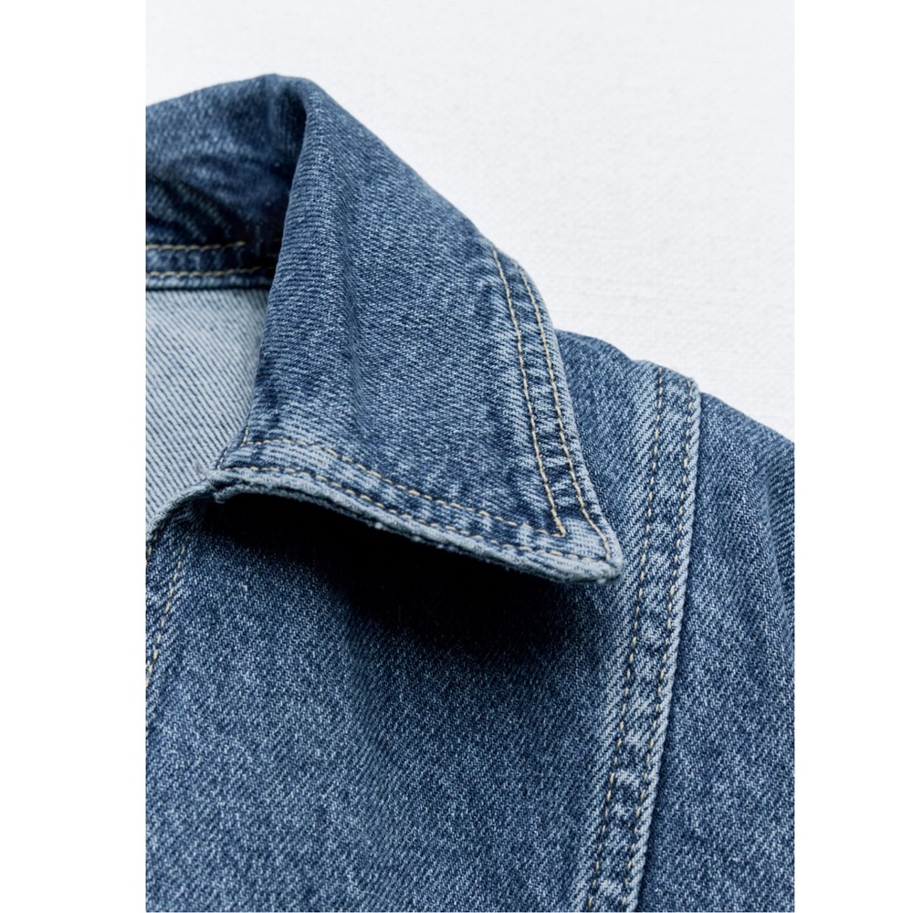 Zara Z1975 CROPPED DENIM SHIRT - Picture 5 of 7